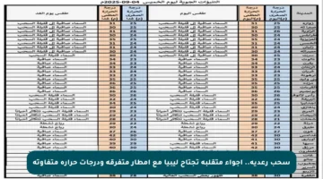 سحب رعدية.. أجواء متقلبة تجتاح ليبيا مع أمطار متفرقة ودرجات حرارة متفاوتة